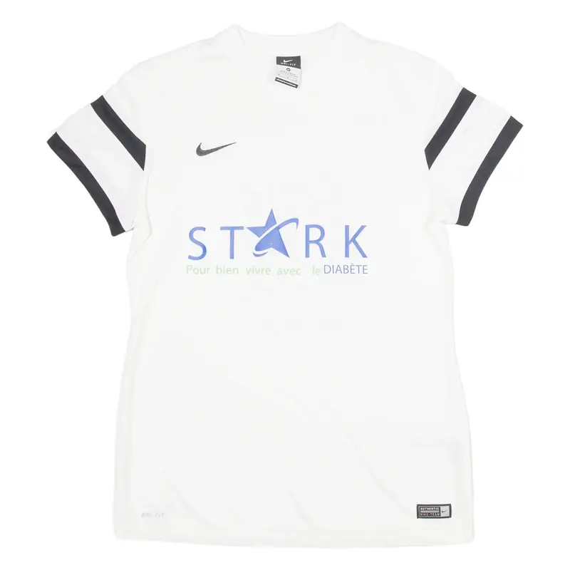 NIKE Mens T-Shirt White V-Neck M