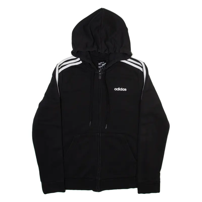ADIDAS Boys Black Hoodie Full Zip M