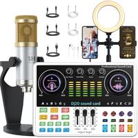 Dj20 Live Streaming Audio Mixer and Pro-BM800 Microphone with Bluetooth Audio Interface, Mute Button, Individual Controls, Vo...