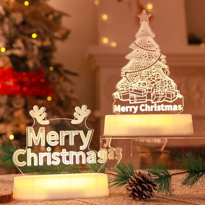 Christmas Decoration 3D Lamp Acrylic LED Night Lights Aldut/Kids Gift Christmas Ornaments