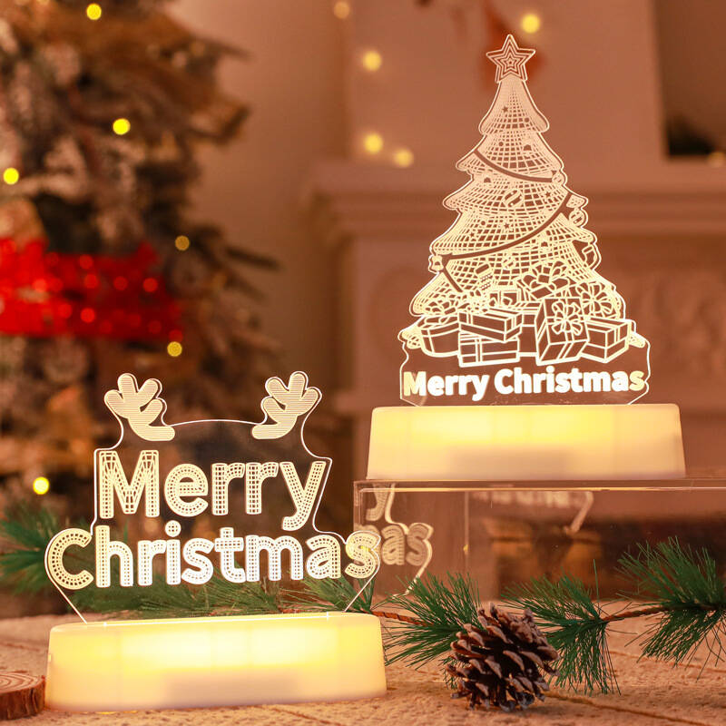 Christmas Decoration 3D Lamp Acrylic LED Night Lights Aldut/Kids Gift Christmas Ornaments