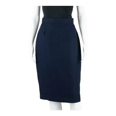 PARIS SCOPE Slit Tall Pencil Knee Length Skirt Blue Womens UK 8