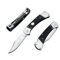 push button assisted opening Folding Knife ,440C Stainless Steel Blade, Backlock G10 Handle with Leather Sheath , EDC Pocket ...