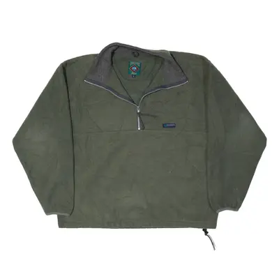 G.H. BASS & CO Outdoors Fleece Green 90s 1/4 Zip Mens L