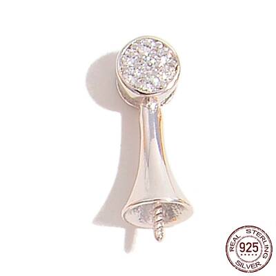 Rhodium Plated 925 Sterling Silver Pin Peg Bails