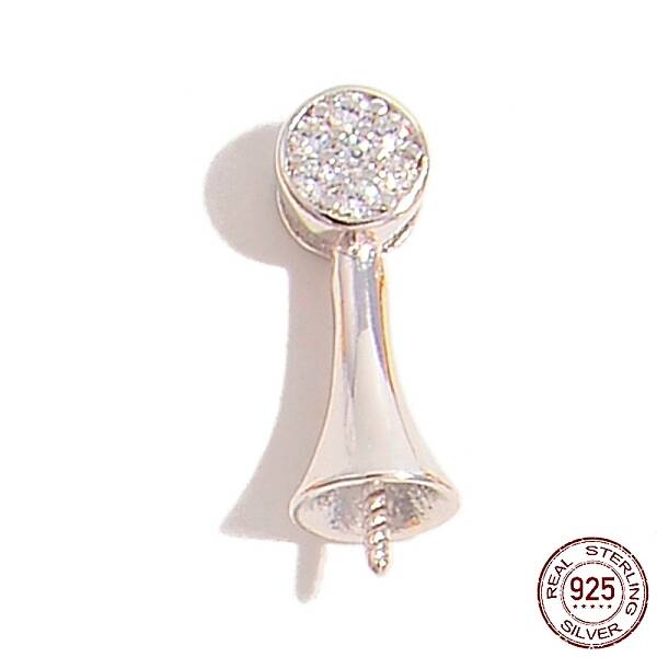 Rhodium Plated 925 Sterling Silver Pin Peg Bails