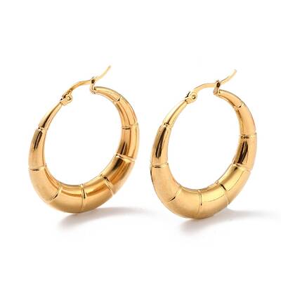 Ion Plating(IP) 304 Stainless Steel Hoop Earrings