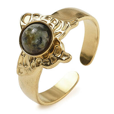 Natural African Turquoise(Jasper) Finger Rings