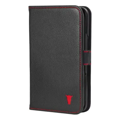 Google Pixel 10 Pro Fold Leather Wallet Case - Black with Red Detail