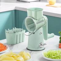 Rotary Cheese Grater with Handle, Vegetable Slicer 5 Well-Designed Blades, Food Chopper with Strong Suction Cup Base, Kitchen...