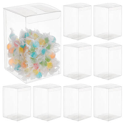 15Pcs Rectangle Transparent Plastic PVC Box Gift Packaging