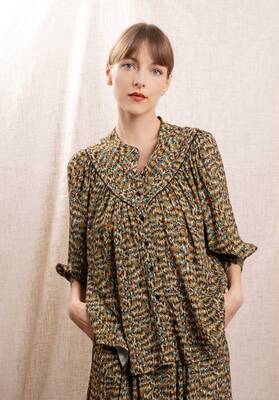 Blouse Idriss Brown-Multi | Color: BROWN MULTI | Size: L