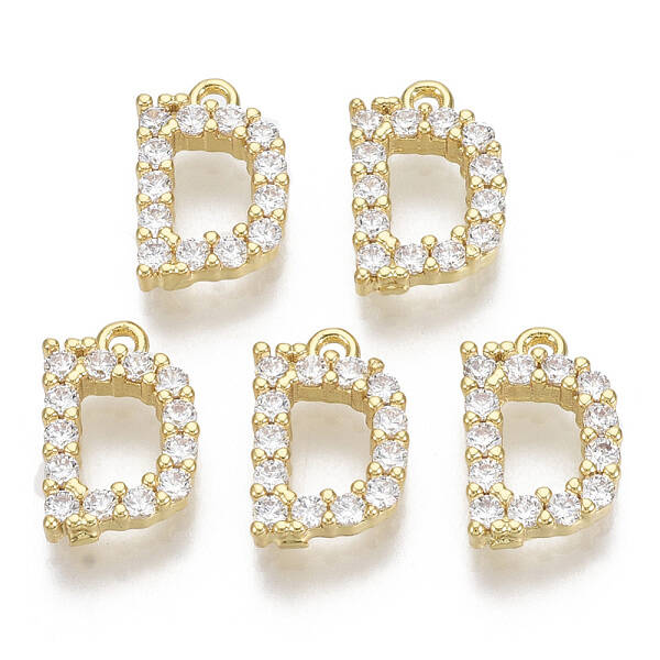 Brass Micro Pave Cubic Zirconia Charms