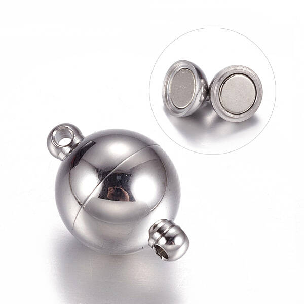 Tarnish Resistant 304 Stainless Steel Magnetic Clasps with Loops