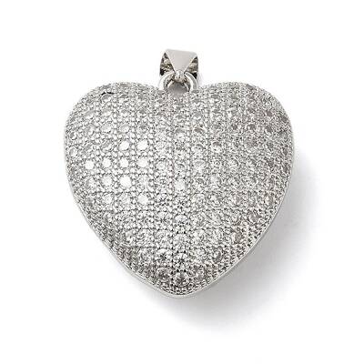 Brass Micro Pave Clear Cubic Zirconia Pendants