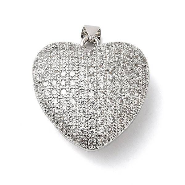 Brass Micro Pave Clear Cubic Zirconia Pendants