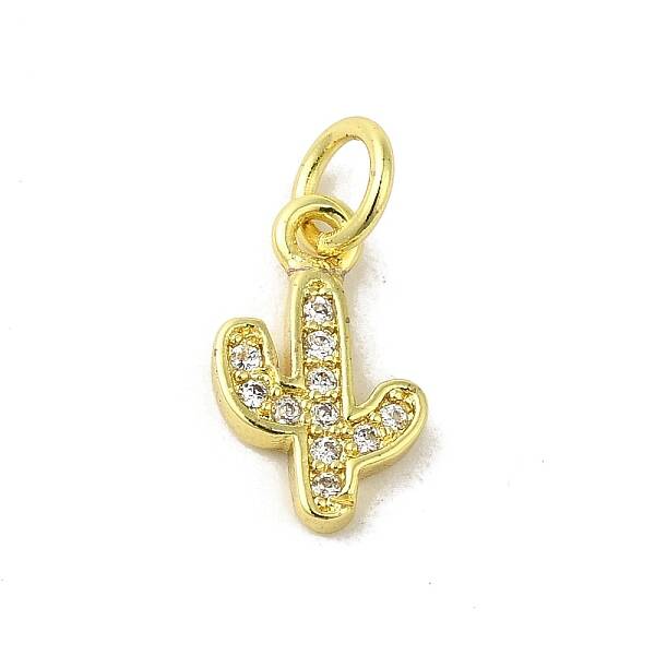 Real 18K Gold Plated Brass Pave Cubic Zirconia Pendants