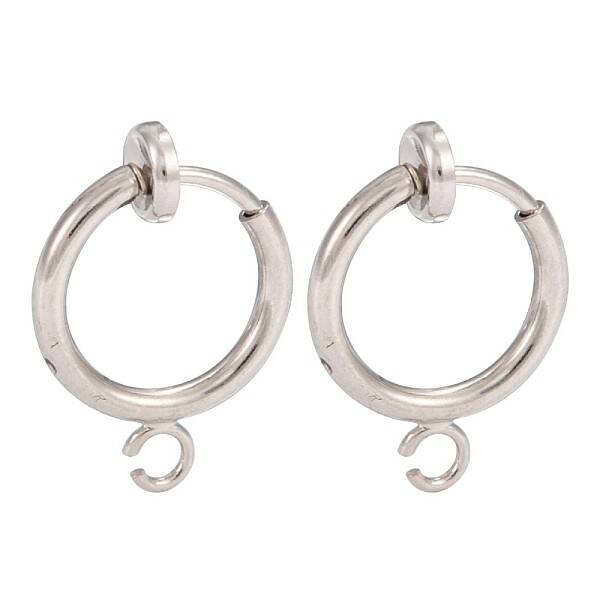 Brass Clip-on Hoop Earring Findings