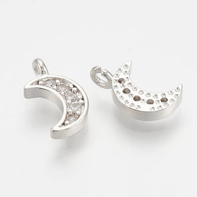 Brass Micro Pave Cubic Zirconia Charms