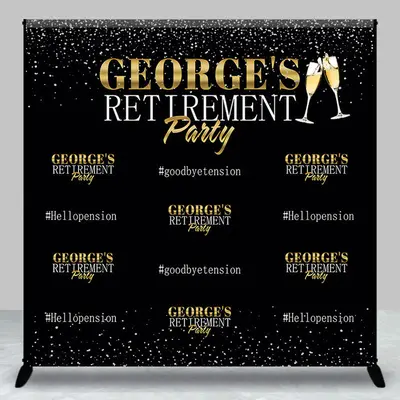 Goodbye Tension Step Repeat Custom Retirement Backdrop - Aperturee