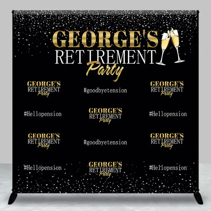 Goodbye Tension Step Repeat Custom Retirement Backdrop - Aperturee
