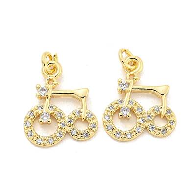 Brass Micro Pave Clear Cubic Zirconia Pendants