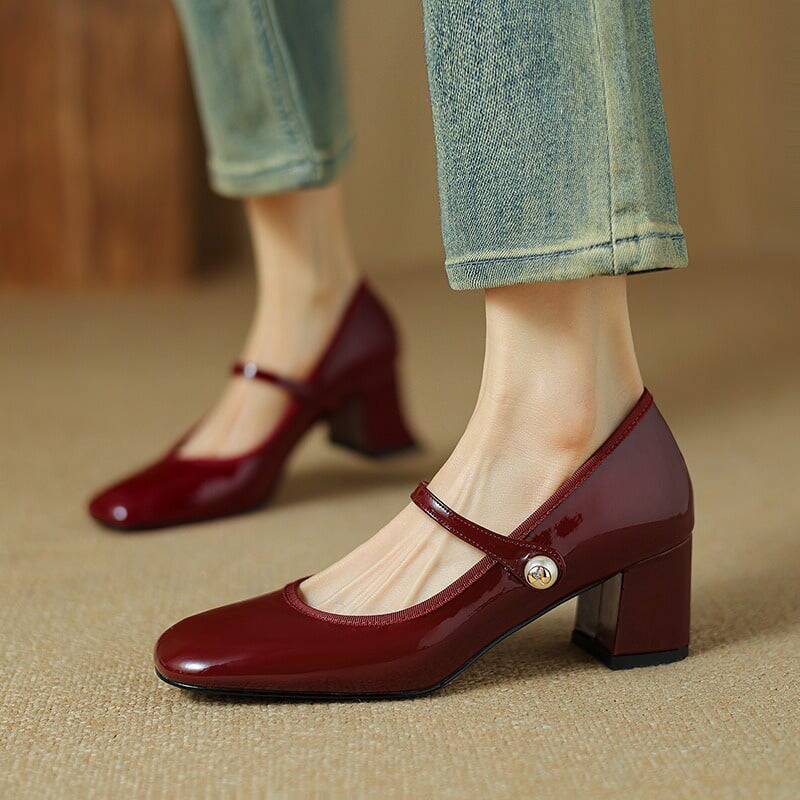CHIKO Karina Square Toe Block Heels Mary Jane Shoes