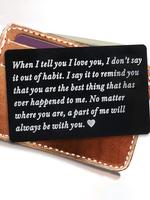 Letters & Heart Pattern Wallet Card,  Creative Wallet Inserts Card for Couples, Perfect for Birthday/Valentine's Day Gift