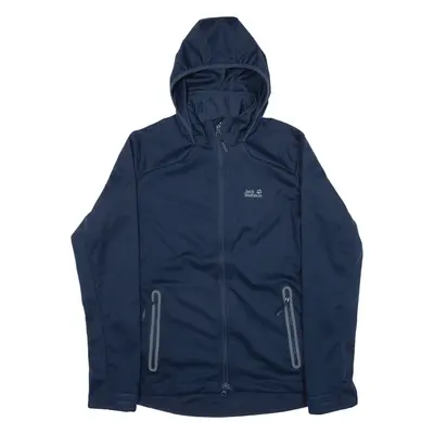 JACK WOLFSKIN Womens Shell Jacket Blue Hooded UK 14