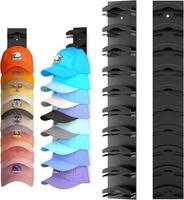 Hat Organizer for Baseball Caps 2Pack, Hat Rack for Wall with Strong Adhesive Hold up to 20 Hats, Hat Hanger Holder Display f...
