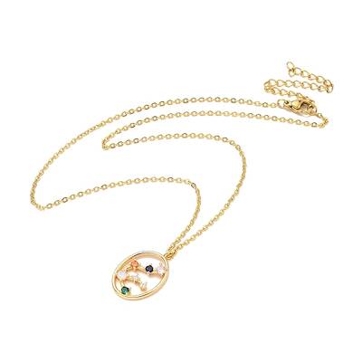 Colorful Cubic Zirconia Constellation Pendant Necklace