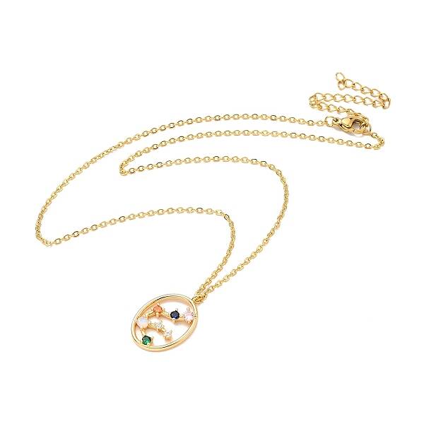 Colorful Cubic Zirconia Constellation Pendant Necklace