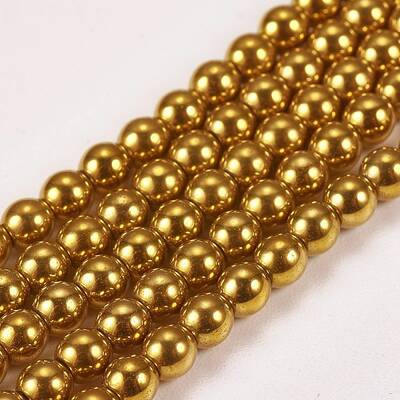 Electroplate Non-magnetic Synthetic Hematite Beads Strands