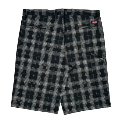 Dickies Checked Shorts - 38W 13L Black Cotton Blend | Size: 38″ waist