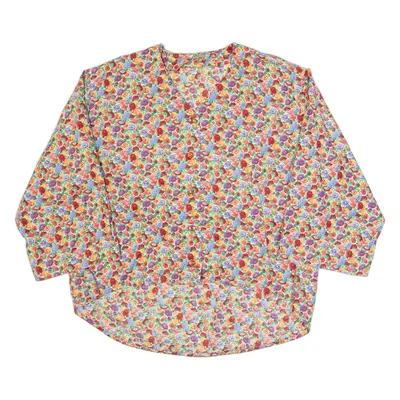 Womens Printed Shirt Red V-Neck Long Sleeve Floral S