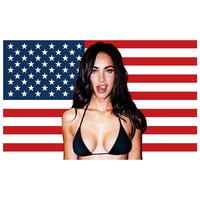 Megan Fox American Flag Tapestry 3*5 Ft for Wall Hanging College Dorm Room Decor, Featuring 4 Brass Grommets, Ideal for Parti...
