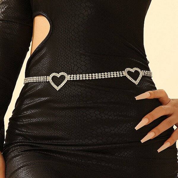 Alloy Crystal Rhinestone Link Chain Belts