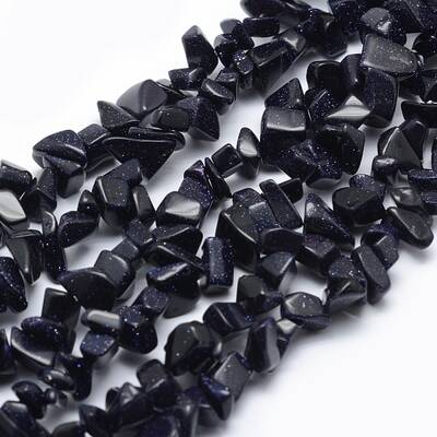 Synthetic Blue Goldstone Beads Strands