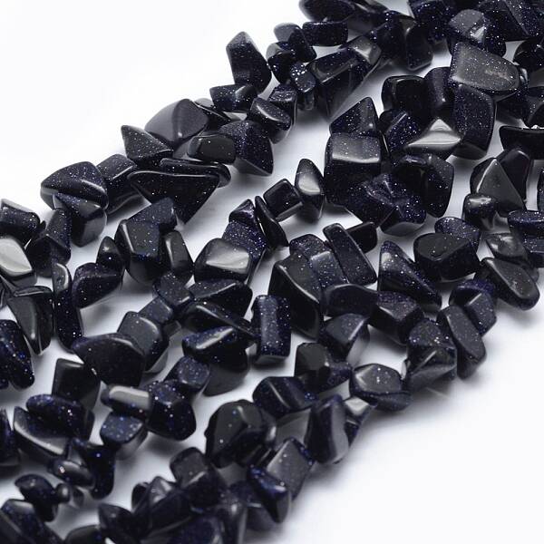 Synthetic Blue Goldstone Beads Strands