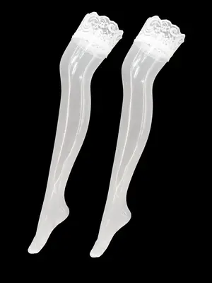 Women's Bow Decor Tight High Fishnet Stockings, Sexy Fashion Breathable Hollow Out Sheer Stockings for Party Holdiay, Fall We...