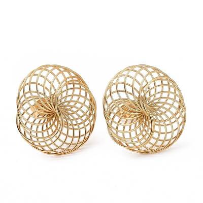Ion Plating(IP) 304 Stainless Steel Overlapping Intertwined Entwined Rings Stud Earrings for Women