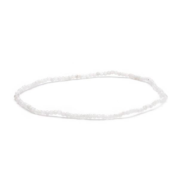 Natural Rainbow Moonstone Beaded Stretch Bracelet