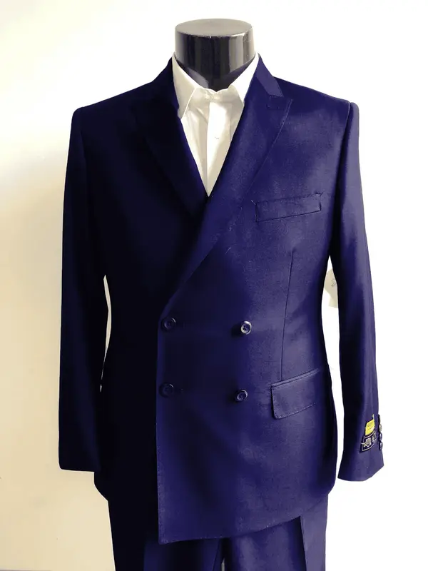 Super 150 Wool Suit - Dark Violet Suit - Double Breasted Suit