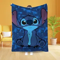 DISNEY CLASSIC Stitch Throw Blanket - Super Soft, Lightweight Flannel with Cartoon Print, Cozy for Travel & Home Use - Ideal ...