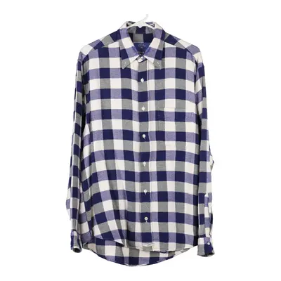 Jcm Checked Flannel Shirt - Medium Blue Cotton