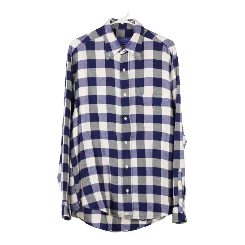 Jcm Checked Flannel Shirt - Medium Blue Cotton
