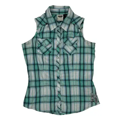 Harley Davidson Checked Shirt - XS Green Cotton