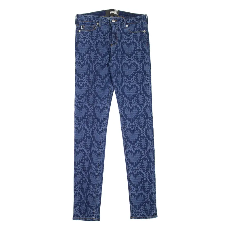 LOVE MOSCHINO Hearts Womens Jeans Blue Slim Skinny W28 L32