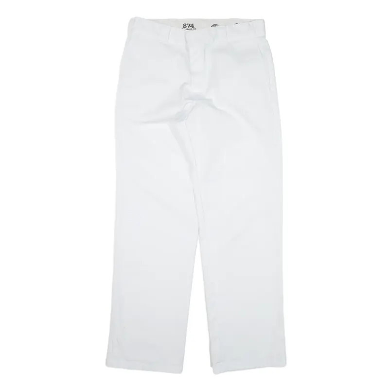 DICKIES 874 Workwear Trousers White Regular Straight Mens W32 L32