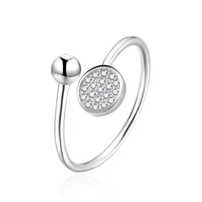 Agato Open silver ring with zirconia AGT-R37W - Circuit: 62 mm